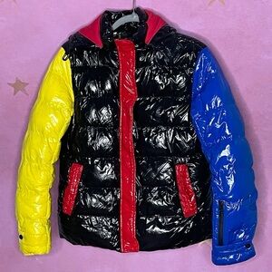 Robert Phillipe Color Block Puffer Jacket Size X-large Womens Rare